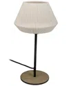 Eglo Lanier 1 Light Table Lamp With Black Finish & Cream Textile Thread Shade