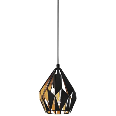 Eglo Lighting Eglo Carlton 3 7 1/4" Wide Black And Gold Modern Mini Pendant Light