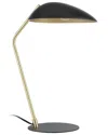 Eglo Lindmoor 1 Light Table Lamp Black Finish With Brushed Brass Accents & Black Metal Shade