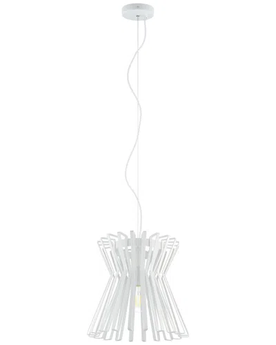 Eglo Locubin 1 Light Pendant With White Finish & White Metal Shade