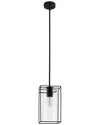 Eglo Loncino 1 1 Light Mini Pendant With Black Metal Open Frame Surrounding A Clear Glass Shade