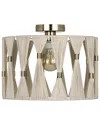 Eglo Macclenny 1 Light Ceiling Light Brushed Brass Finish, Beige Shade With Brushed Brass Accents
