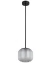 Eglo Mantunalle 1 Light Pendant With Black Finish & Black Vaporized Transparent Glass Shade