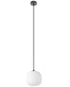 Eglo Mantunalle 1 Light Pendant With Black Finish & White Glass Shade