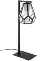Eglo Mardyke 1 Light Table Lamp With Black Finish & Clear Geomtric Glass Shade With Black Accents