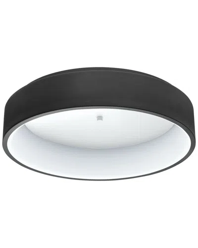 EGLO EGLO MARGHERA 1 LIGHT INTEGRATED LED CEILING LIGHT WITH BLACK FINISH & BLACK & WHITE SHADE, SMOKED D