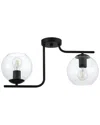 Eglo Marojales 2 Light Ceiling Light With Black Finish & Clear Glass Shades