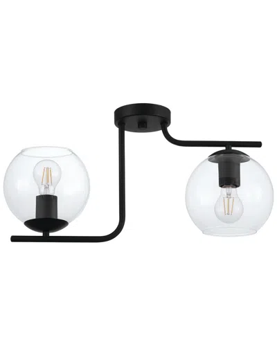 Eglo Marojales 2 Light Ceiling Light With Black Finish & Clear Glass Shades