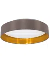 Eglo Maserlo 1 Light Integrated Led Ceiling Light With Cappucino & Gold Finsh & White Plastic Diffus