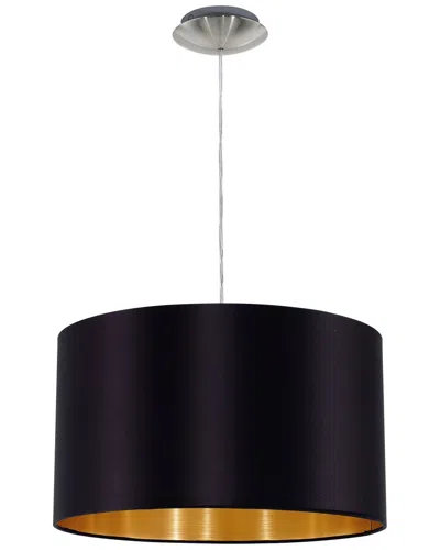 EGLO EGLO MASERLO 1 LIGHT PENDANT WITH SATIN NICKEL FINISH & BLACK & GOLD SHADE