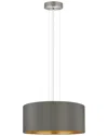 Eglo Maserlo 3 Light Pendant With Satin Nickel Finish & Cappucino With Gold Interior Shade