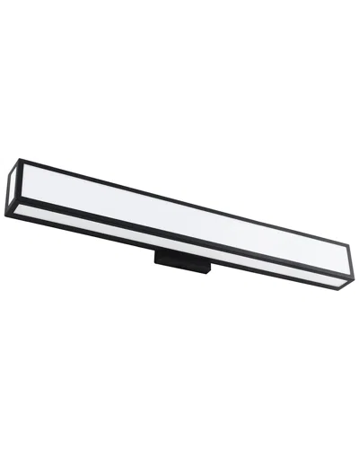 Eglo Maska 1 Light Integrated Led Bath/vanity Light With Black Finish & White Acrylic Shade