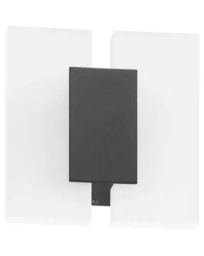 Eglo Metrass 2 1 Light Led Wall Light With Black Finish & Satin Acrylic Shade