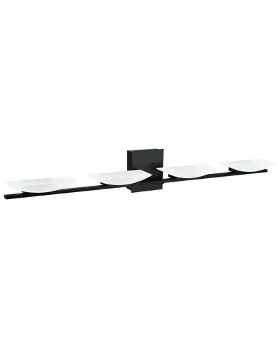 EGLO EGLO METRASS 4 LIGHT INTEGRATED LED BATH/VANITY LIGHT WITH MATTE BLACK FINISH & SATIN SHADE