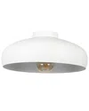 Eglo Mogano 1 Light Metal Dome Ceiling Light With White Finish