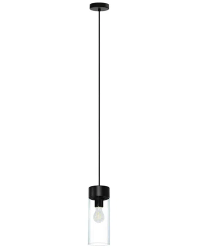 EGLO EGLO MONTEY 1 LIGHT MINI PENDANT WITH MATTE BLACK FINISH & CLEAR GLASS SHADE