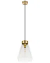Eglo Montey 1 Light Pendant With Brushed Gold Finish & Clear Glass Shade