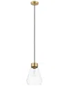 Eglo Montey 1 Light Pendant With Brushed Gold Finish & Clear Glass Shade