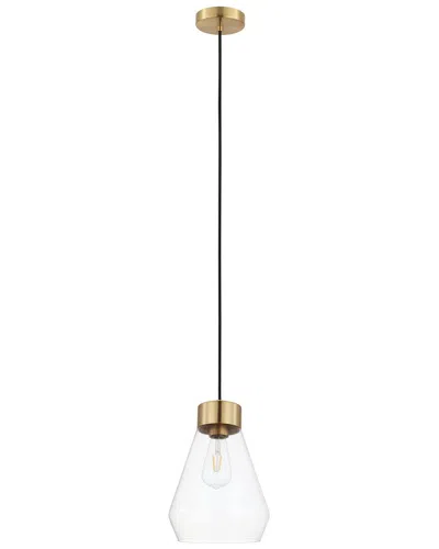 Eglo Montey 1 Light Pendant With Brushed Gold Finish & Clear Glass Shade