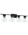 Eglo Montey 4 Light Bath/vanity Light With Matte Black Finish & Clear Glass Shades