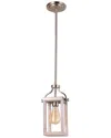 Eglo Montrose 1 Light Mini Pendant With Acacia Wood & Brushed Nickel Finish