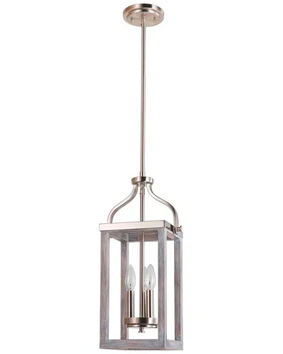 Eglo Montrose 3 Light Pendant With Acacia Wood & Brushed Nickel Finish