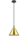 Eglo Narices 1 Light Mini Pendant With Black Finish & Brushed Brass Metal Shade