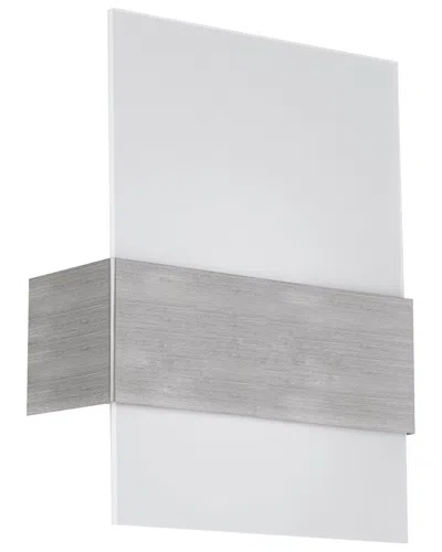 Eglo Nikita 1 Light Wall Light With Matte Nickel Finish & Satin Glass