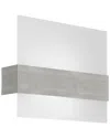 Eglo Nikita 1 Light Wall Light With Matte Nickel Finish & Satin Glass
