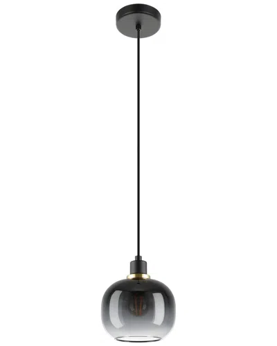 Eglo Oilella 1 Light Pendant With Black Finish & Vaporized Black Glass Shade