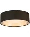 Eglo Orme Integrated Led 12 Ceiling Light With Black & Brushed Nickel Fabric Shade With White Acryli