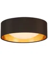 Eglo Orme Integrated Led 12 Ceiling Light With Black & Gold Fabric Shade & White Acrylic Diffuser