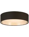 Eglo Orme Integrated Led 16 Ceiling Light With Black & Brushed Nickel Fabric Shade With White Acryli