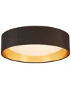 Eglo Orme Integrated Led 16 Ceiling Light With Black & Gold Fabric Shade With White Acrylic Diffuser