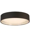 Eglo Orme Integrated Led 20 Ceiling Light With Black & Brushed Nickel Fabric Shade With White Acryli