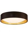 Eglo Orme Integrated Led 20 Ceiling Light With Black & Gold Fabric Shade With White Acrylic Diffuser