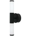 Eglo Palmera 2 Light Integrated Led Bath/vanity Light With Matte Black Finish & White Glass Shades