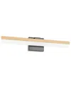 Eglo Palmital 1 Light Integrated Led Bath/vanity Light With Natural Wood & Black Finish & Frosted Ac