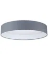 Eglo Palomaro 1 Light Integrated Led Ceiling Light With Charcoal Grey Fabric Shade & White Plastic D