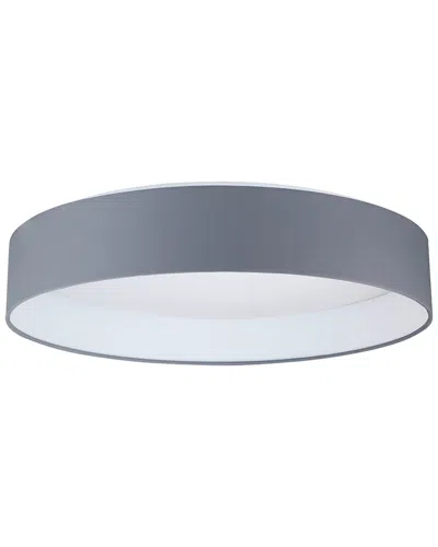 Eglo Palomaro 1 Light Integrated Led Ceiling Light With Charcoal Grey Fabric Shade & White Plastic D
