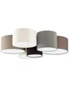 Eglo Pastore 6 Light Ceiling Light With White/black/taupe/grey & Cappuchino Shades