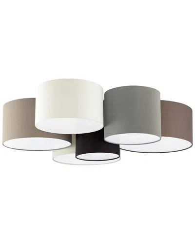 Eglo Pastore 6 Light Ceiling Light With White/black/taupe/grey & Cappuchino Shades