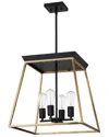Eglo Paulino 4 Light Open Frame Pendant With Brushed Gold & Matte Black Finish