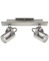 Eglo Praceta 2 Light Track Light With Concrete Grey Look Finish & Matte Nickel Adjustable Lamp Heads