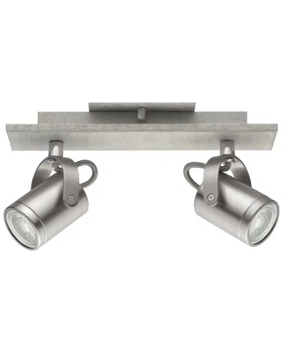 Eglo Praceta 2 Light Track Light With Concrete Grey Look Finish & Matte Nickel Adjustable Lamp Heads
