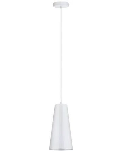 Eglo Pratella 1 Light Mini Pendant With White Finish & White Metal Cone Shade