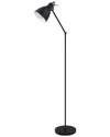 Eglo Priddy 1 Light Floor Lamp With Black Finish & Black & White Metal Shade