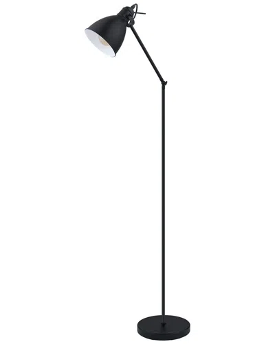 EGLO EGLO PRIDDY 1 LIGHT FLOOR LAMP WITH BLACK FINISH & BLACK & WHITE METAL SHADE