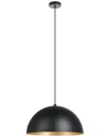 Eglo Rafaelino 1 Light Pendant With Black Exterior & Gold Leaf Interior Metal Shade