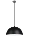 Eglo Rafaelino 1 Light Pendant With Black Finish & Black & Matte White Metal Shade